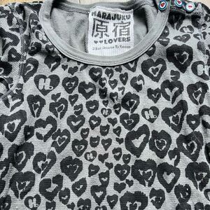 Rare VTG Harajuku Lovers x Gwen Stefani Heart Leopard Animal Print Thermal